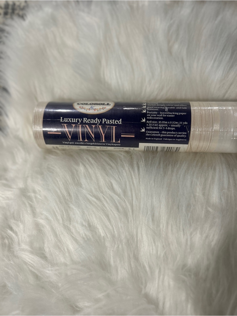 5 x Luxury Ready Pasted Vinyl Roll - Creamy pastel tones + open roll bonus